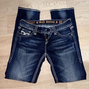 Rock Revival Indigo Denim with White Stitching